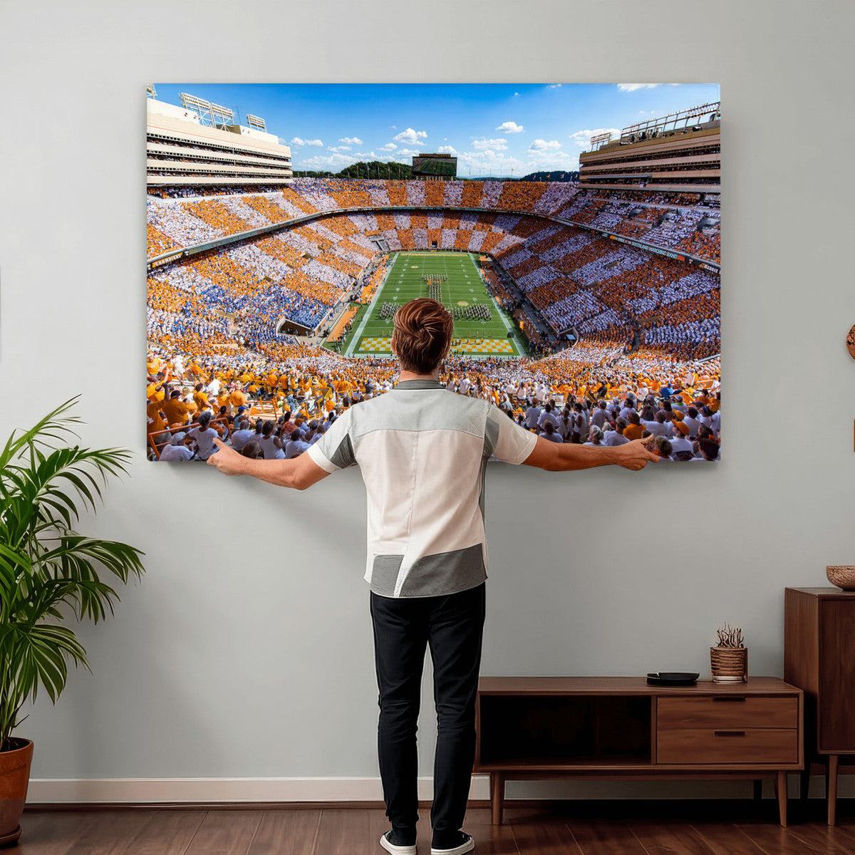 Tennessee Neyland Stadium Wall Art, Sports Arena Canvas, Framed and Ready to Hang