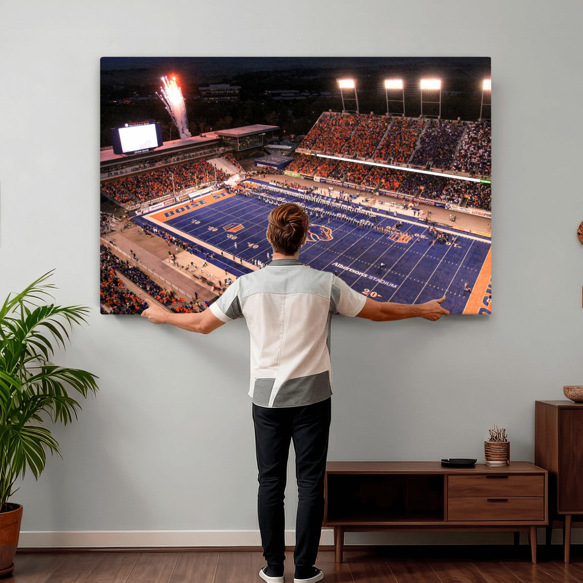 Boise State Broncos Albertsons Stadium Wall Art Canvas Print
