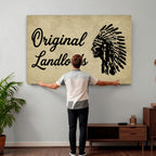 Original Landlords Wall Art Canvas Print, Native American Silhouette Artwork