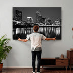 Austin Skyline Wall Art Canvas Print, Austin Downtown Night Cityscape