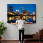 Austin Skyline Wall Art Canvas Print, Austin Downtown Night Cityscape