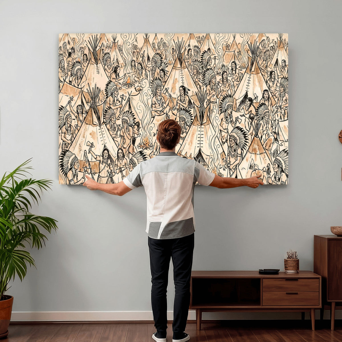 Native American Indian Wall Art Canvas Print
