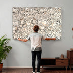 Abstract Bison Wall Art Canvas Print, Abstract Animal Art for Cabin Decor