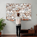 Abstract Longhorn Herd Wall Art Canvas Print