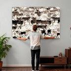 Abstract Texas Longhorn Print, Longhorn Herd Print