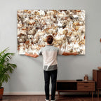 Farmhouse Bighorn Sheep Wall Art Canvas Print