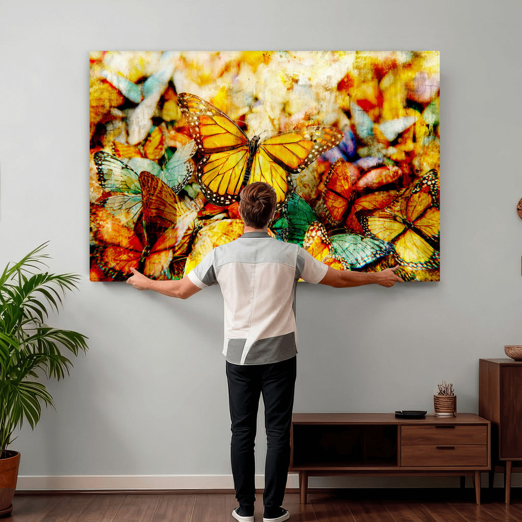 Butterfly Wall Art Canvas Print | Colorful Abstract Nature Artwork