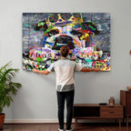 Graffiti Dog Wall Art Decor for Teen Bedroom | Abstract Graffiti Animal Canvas