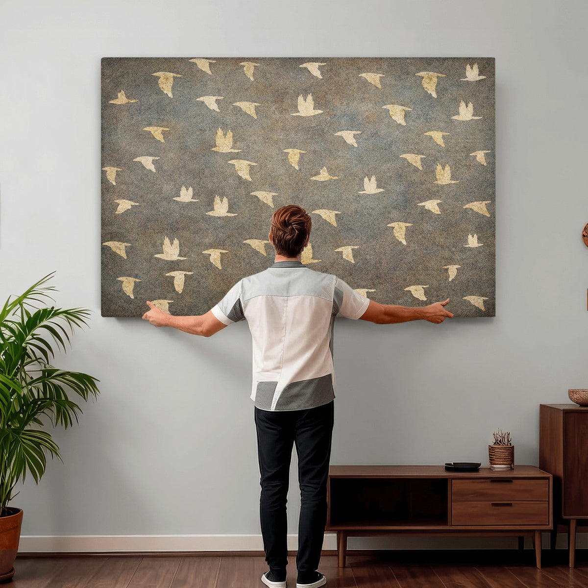 Abstract Birds Wall Art Canvas Print