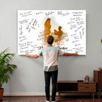 Wedding Signature Guest Book Canvas, Personalized Couple Photo Art
