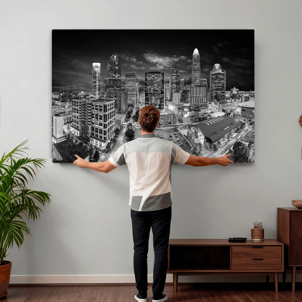 Charlotte Skyline Canvas Wall Art Print | North Carolina Cityscape