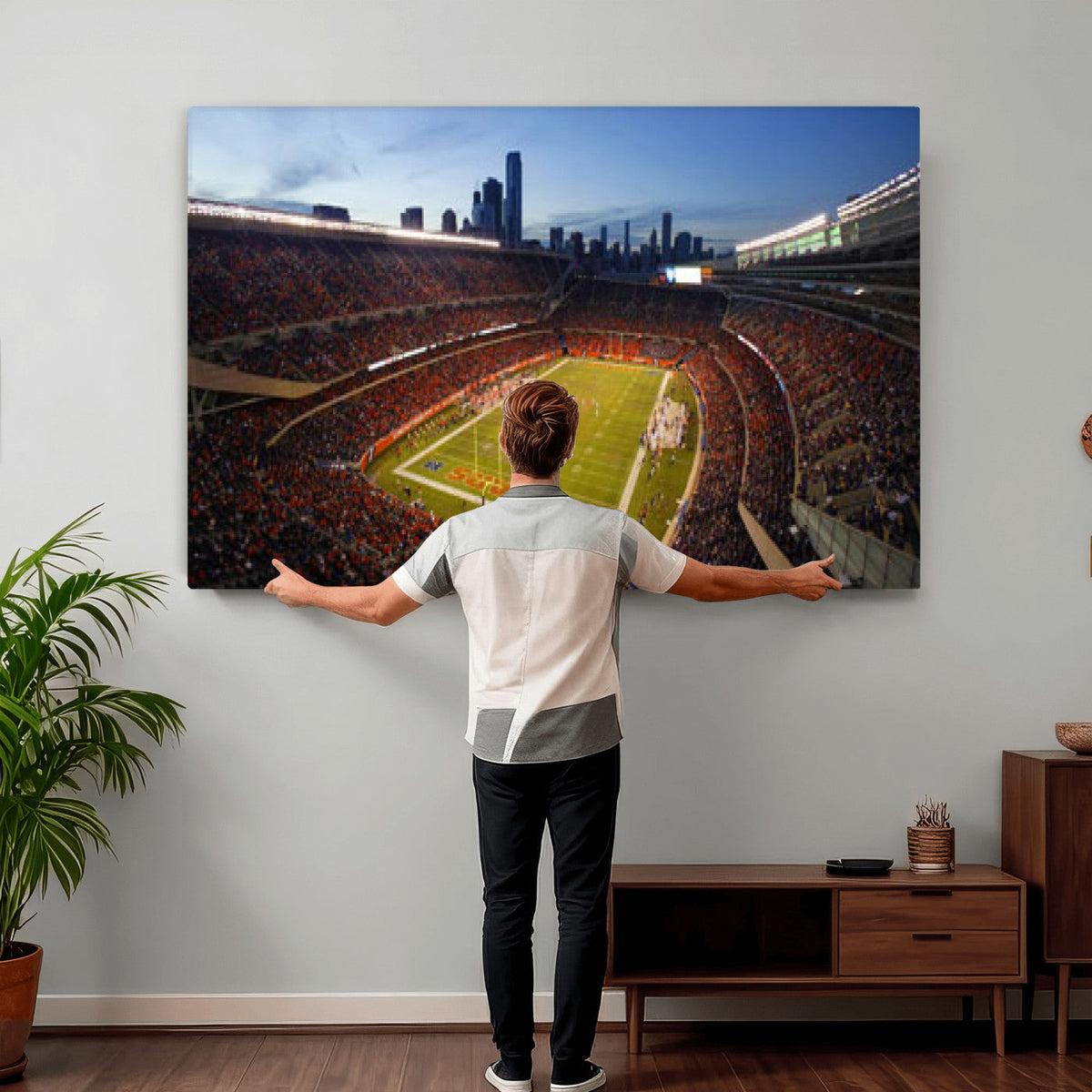 Chicago Bears Soldier Field Canvas Wall Art, NFL Stadium Panorama