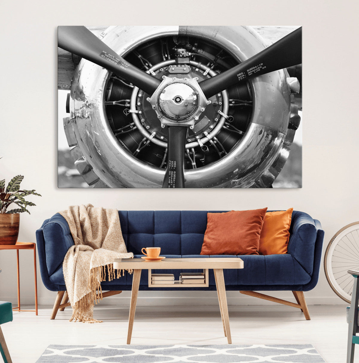 Vintage Airplane Wall Art Canvas Print