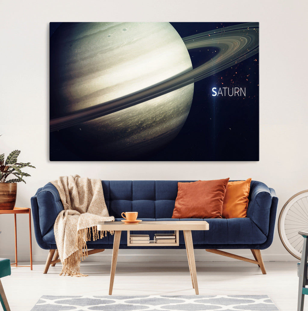 Framed Saturn Wall Art Canvas Print