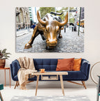 Charging Bull Wall Art Canvas Print