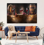 Wine and Barrels Wall Art Canvas Print