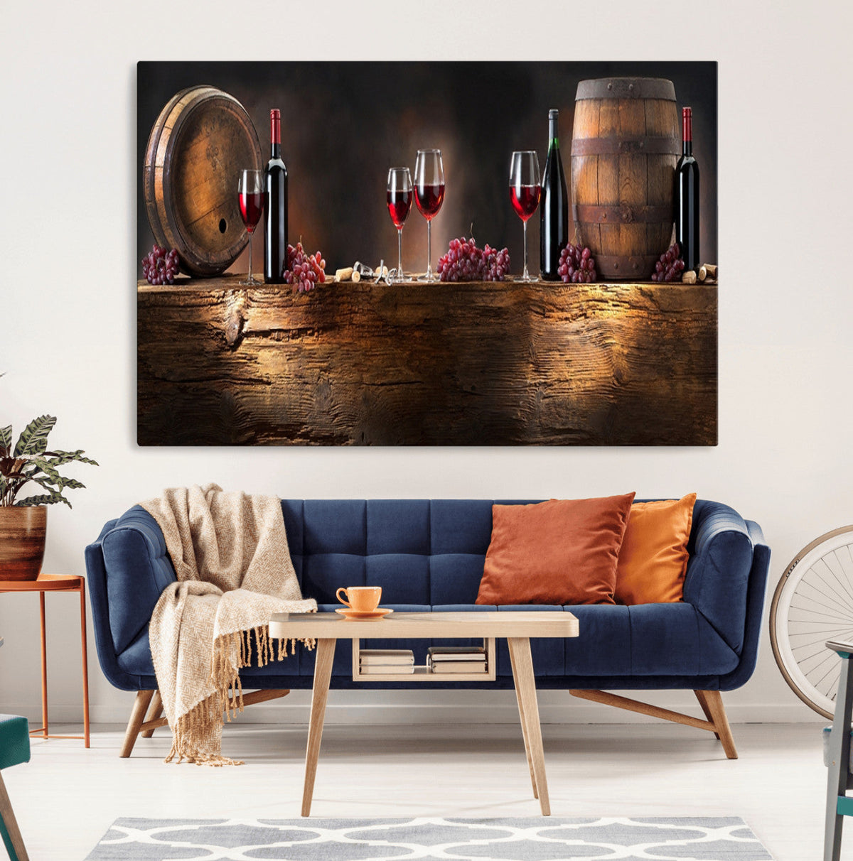 Wine and Barrels Wall Art Canvas Print