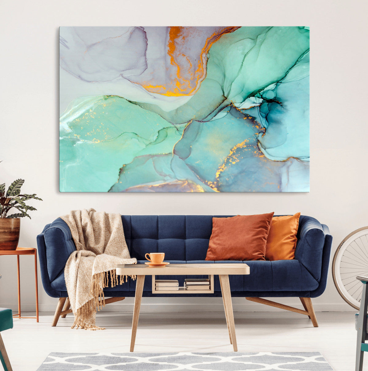 Colorful Marble Fluid Effect Canvas Wall Art Print