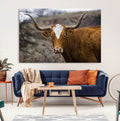 Framed Big Cow Animal Wall Art Canvas Print