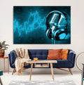 Music and Microphone Wall Art Canvas Print