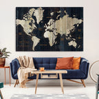 Antique Old World Map Wall Art Canvas Print