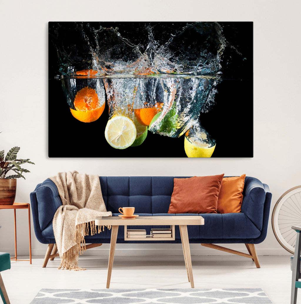 Kitchen Wall Art, Kitchen Fruits Art Canvas Print
