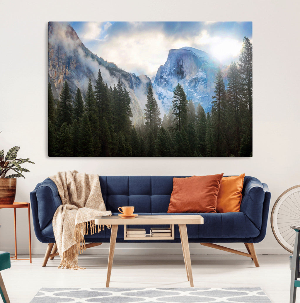 Half Dome Yosemite California Wall Art Canvas Print El Capitan