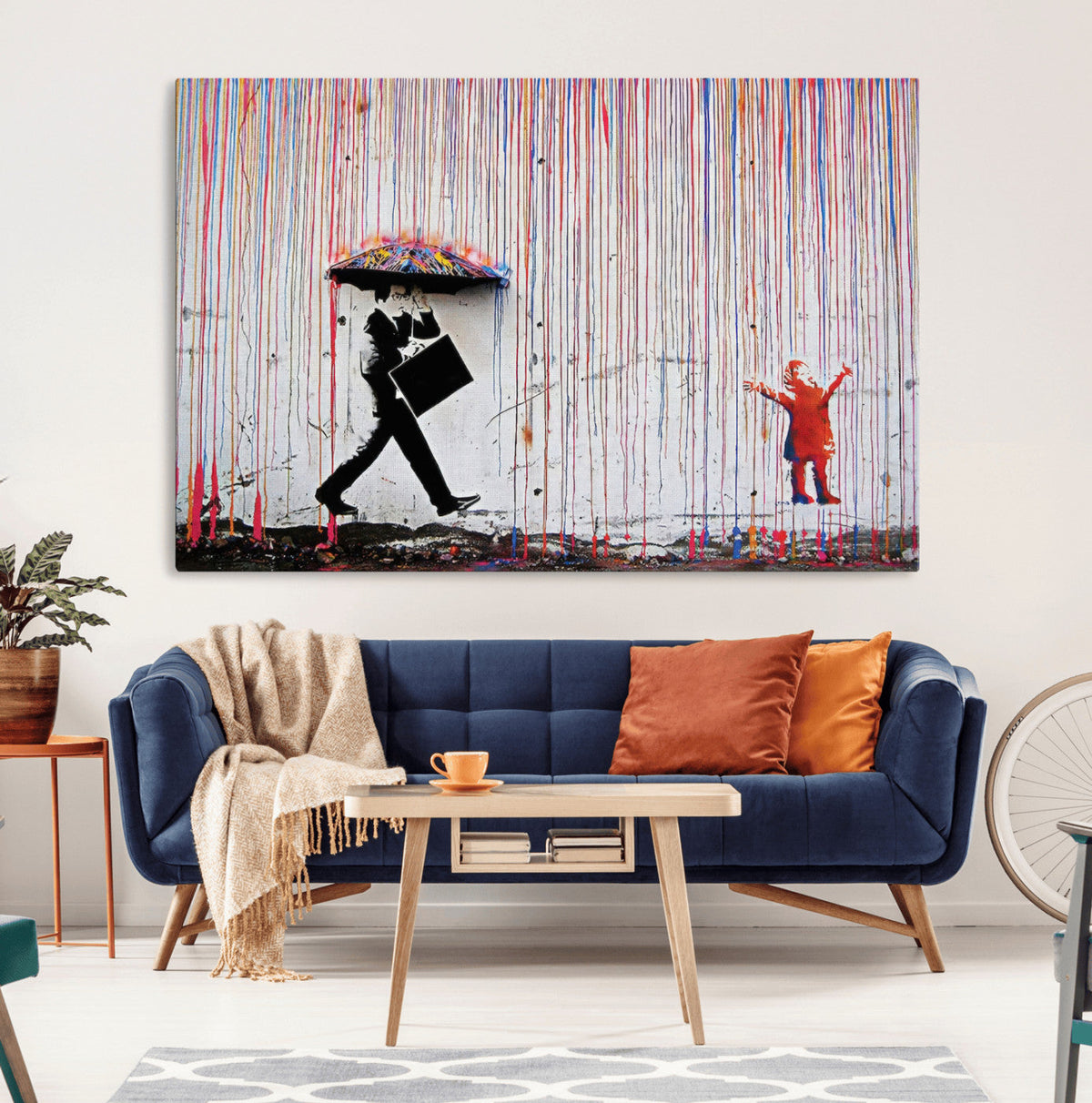 Banksy Wall Art Canvas Print | Framed Graffiti Street Art Picture