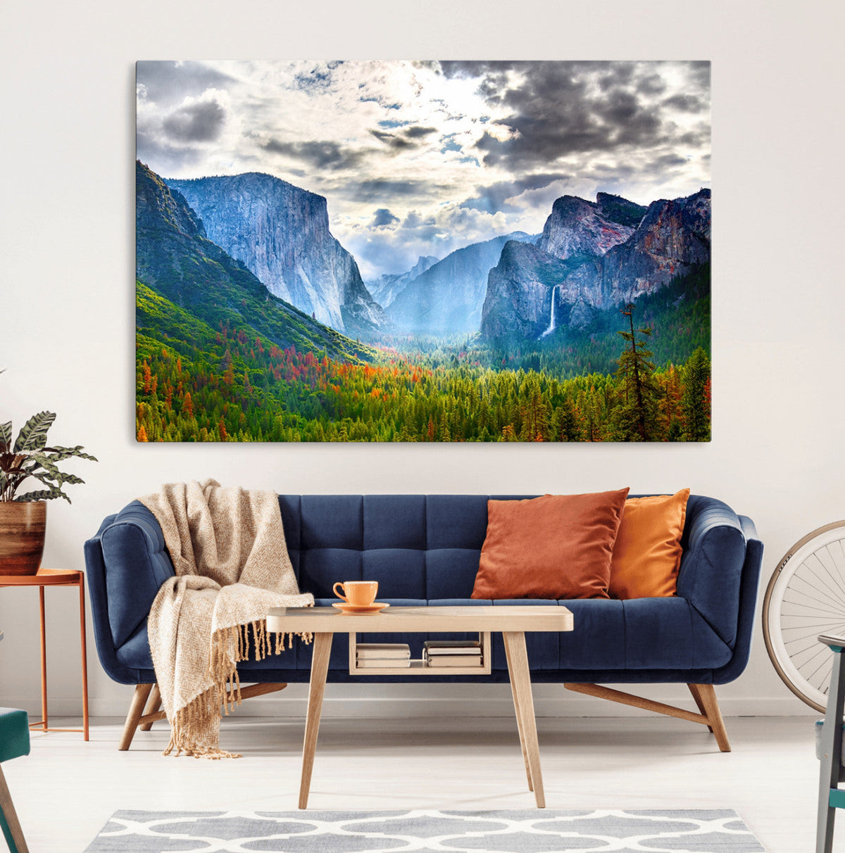 Yosemite Park Half Dome 3 Panel Canvas Print | Large Giclée Landscape Wall Art