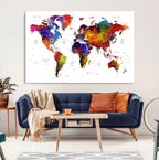 World Map Canvas Print | Detailed Map of the World Wall Art