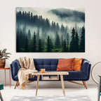 Captivating Misty Forest Wall Art, Foggy and Serene Atmosphere Canvas Print