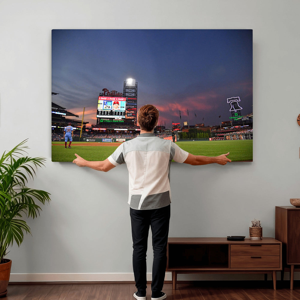 Philadelphia Phillies Baseball Print, Philadelphia Citizens Bank Park Stadium Wall Art
