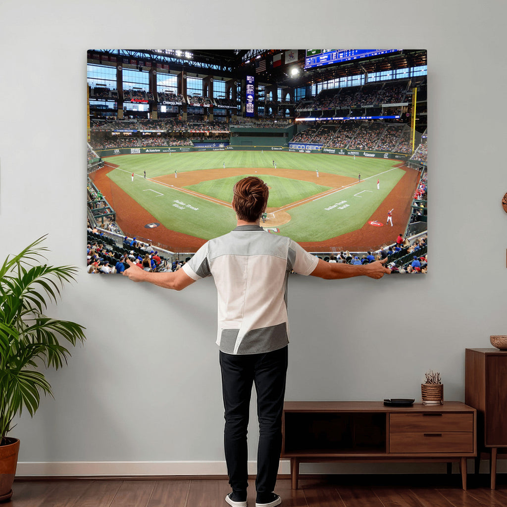 Texas Rangers Baseball Team Print, Arlington Globe Life Field Stadium Wall Art