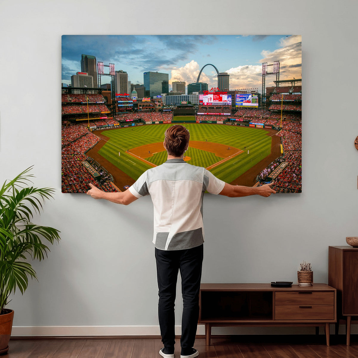 St. Louis Cardinals Baseball Team Print, Busch Stadium Wall Art, Framed and Ready to Hang
