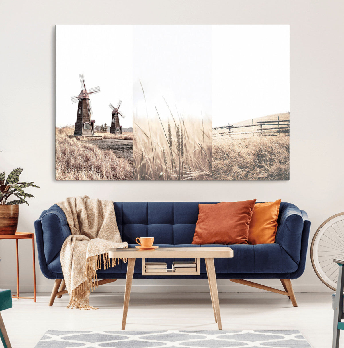 Farm Prints, Set of 6 Farmhouse Wall Art Canvas, Country House Decor