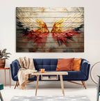 Abstract Angel Wings Canvas Wall Art, Modern Angelic Wings Decor, Framed and Ready to Hang