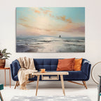 Abstract Ocean Wall Art, Boat Wall Art Canvas Print