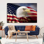 American Flag Eagle Symbol Wall Art Canvas Print, Patriotic American Flag Eagle Wall Art