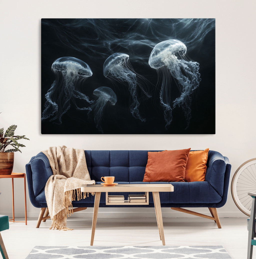 Jellyfish Wall Art Canvas Print, Elegant Wall Decor