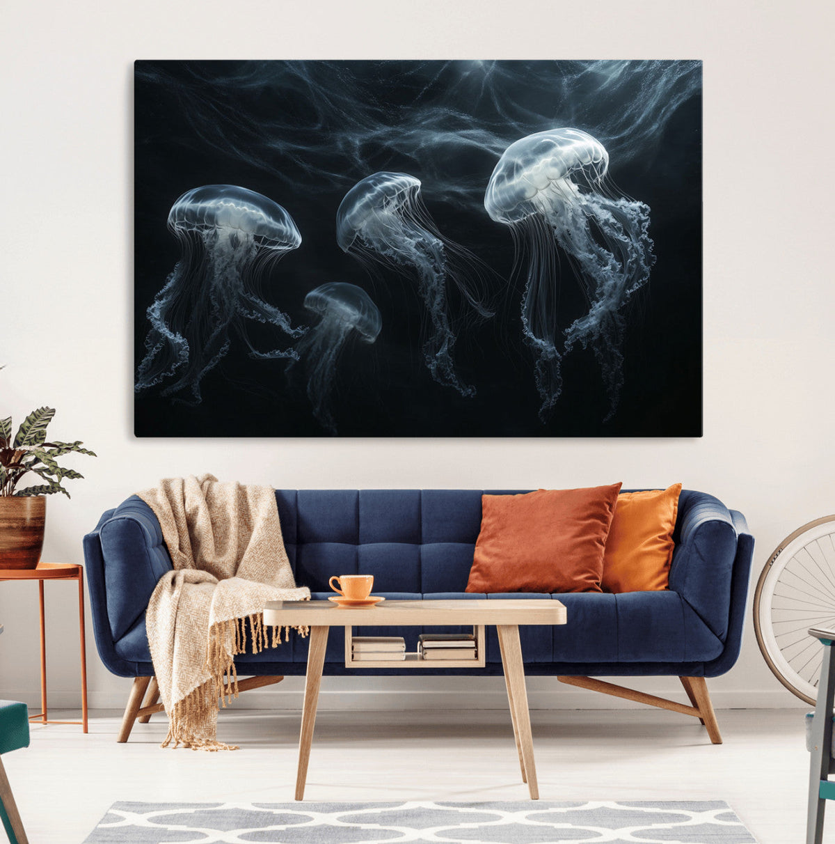 Jellyfish Wall Art Canvas Print, Elegant Wall Decor