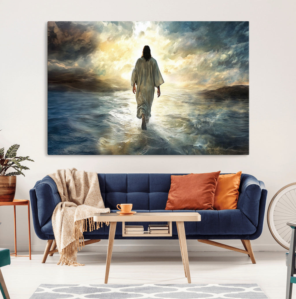 Jesus Walking on Water Wall Art | Canvas Print | Ready to Hang