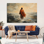 Jesus Walking on Water, Christian Wall Art, Jesus Christ Oil Painting Style Print