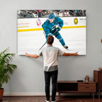 San Jose Sharks Ice Hockey Player Wall Art Canvas Print