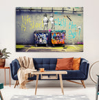 Banksy Life is Short Wall Art, Iconic Graffiti Street Art Canvas Print