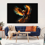 Fiery Phoenix Canvas Print | Ready to Hang Wall Art | Bold Fantasy Decor