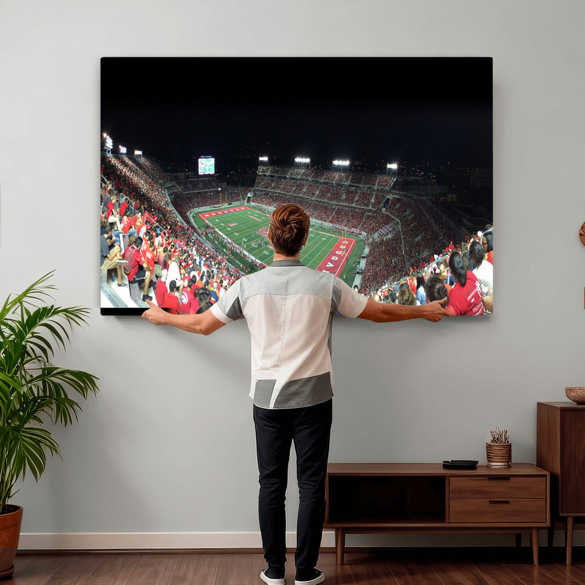 Houston Cougars Football Team Print, Houston TDECU Stadium