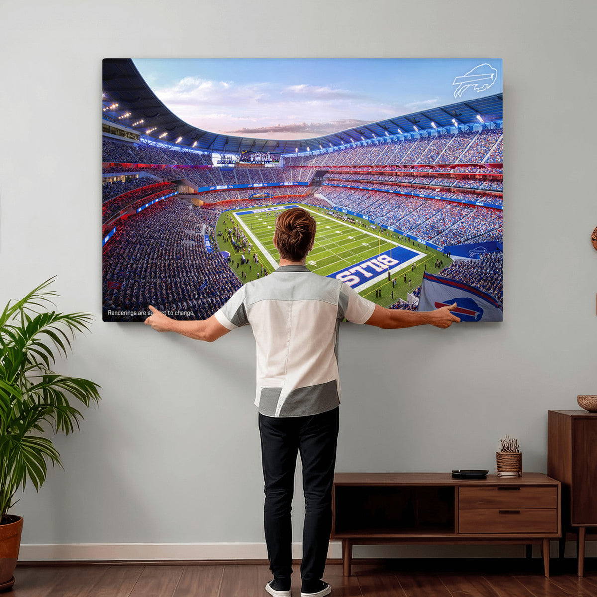 Buffalo Bills Football Team Print Canvas, Buffalo Highmark Stadium