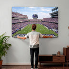 TCU Horned Frogs Football Team Print, Fort Worth Amon G. Carter Stadium, Framed and Ready to Hang