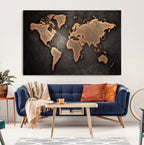World Map Canvas Print | Framed Travel Map Wall Art for Couples