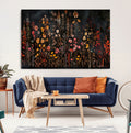 Large Floral Painting Print Illustration Flowers Canvas Wall Art